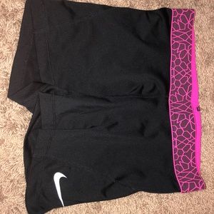 black and pink nike pros